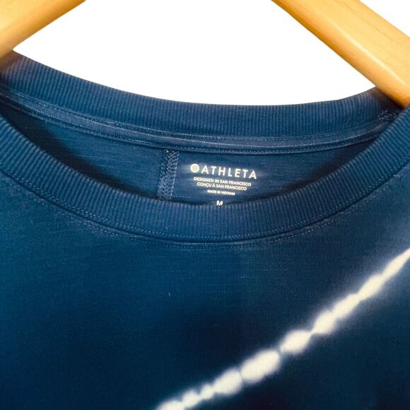 Athleta | Seasoft Tie-Dye Crewneck Sweatshirt Navy White Size M | EUC - Picture 7 of 9